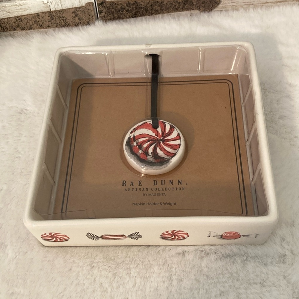 Rae Dunn 2018 Peppermint Napkin Holder